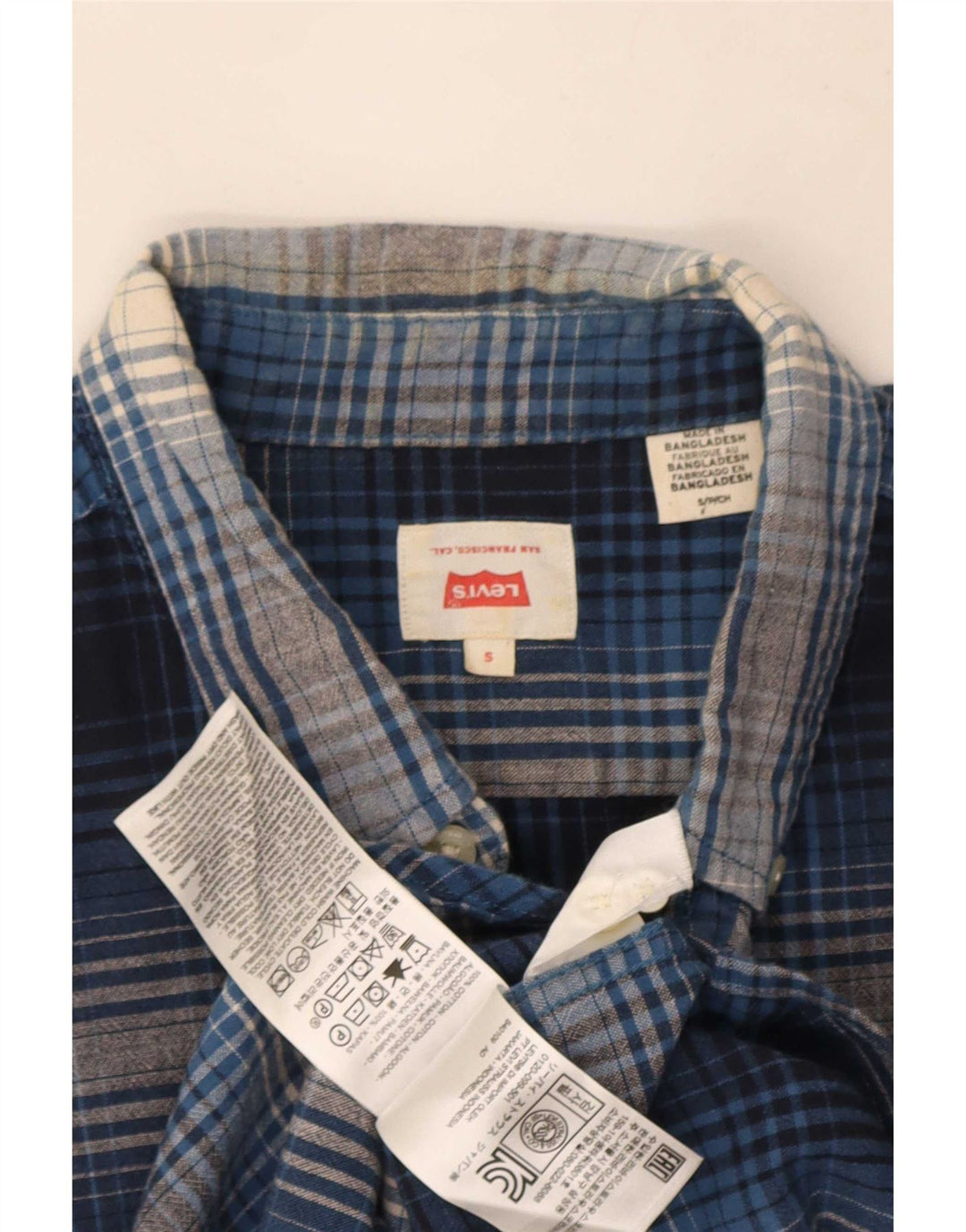 Levi's muška košulja kratkih rukava, mali plavi karirani pamuk