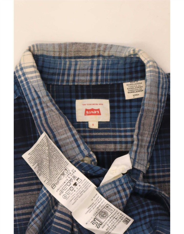 Levi's muška košulja kratkih rukava, mali plavi karirani pamuk