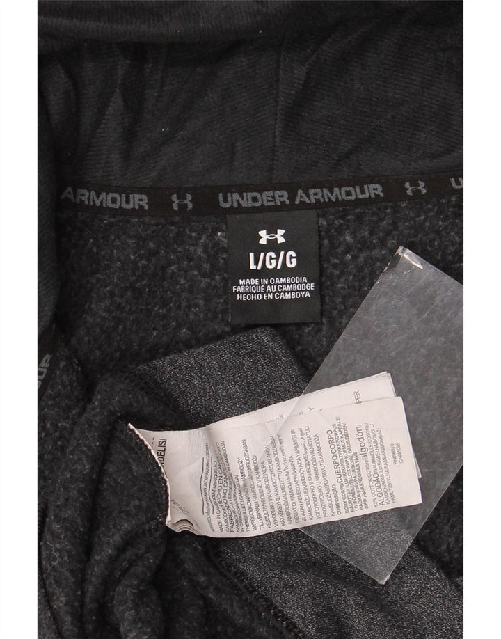 Under Armour muški pulover s kapuljačom na patentni zatvarač Veliki sivi pamuk