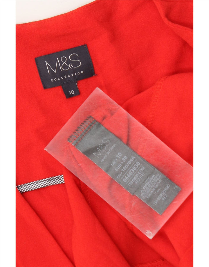 Marks & Spencer ženska jakna s otvorenim sakoom UK 10 mali crveni poliester
