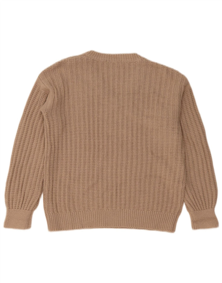 Marks & Spencer ženski veliki džemper s V-izrezom UK 10 Small Beige