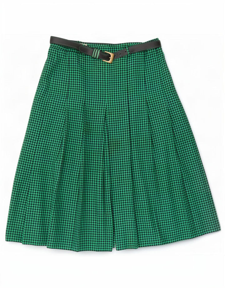 Libra ženska plisirana suknja s noževima UK 20 2XL W36 zeleni gingham poliester