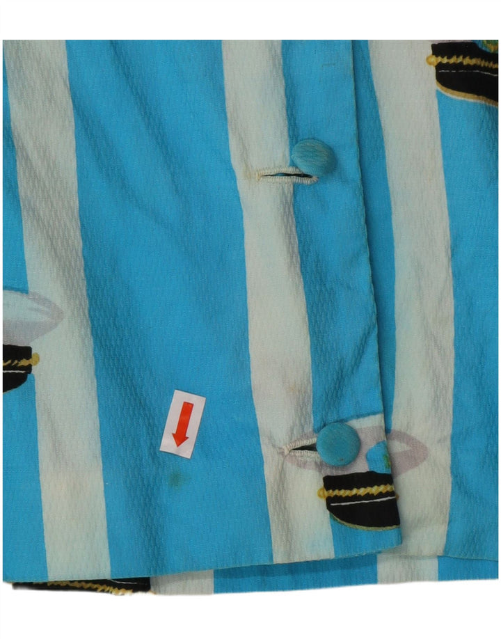 VINTAGE Ženska košulja bez rukava UK 16 Velike plave pruge