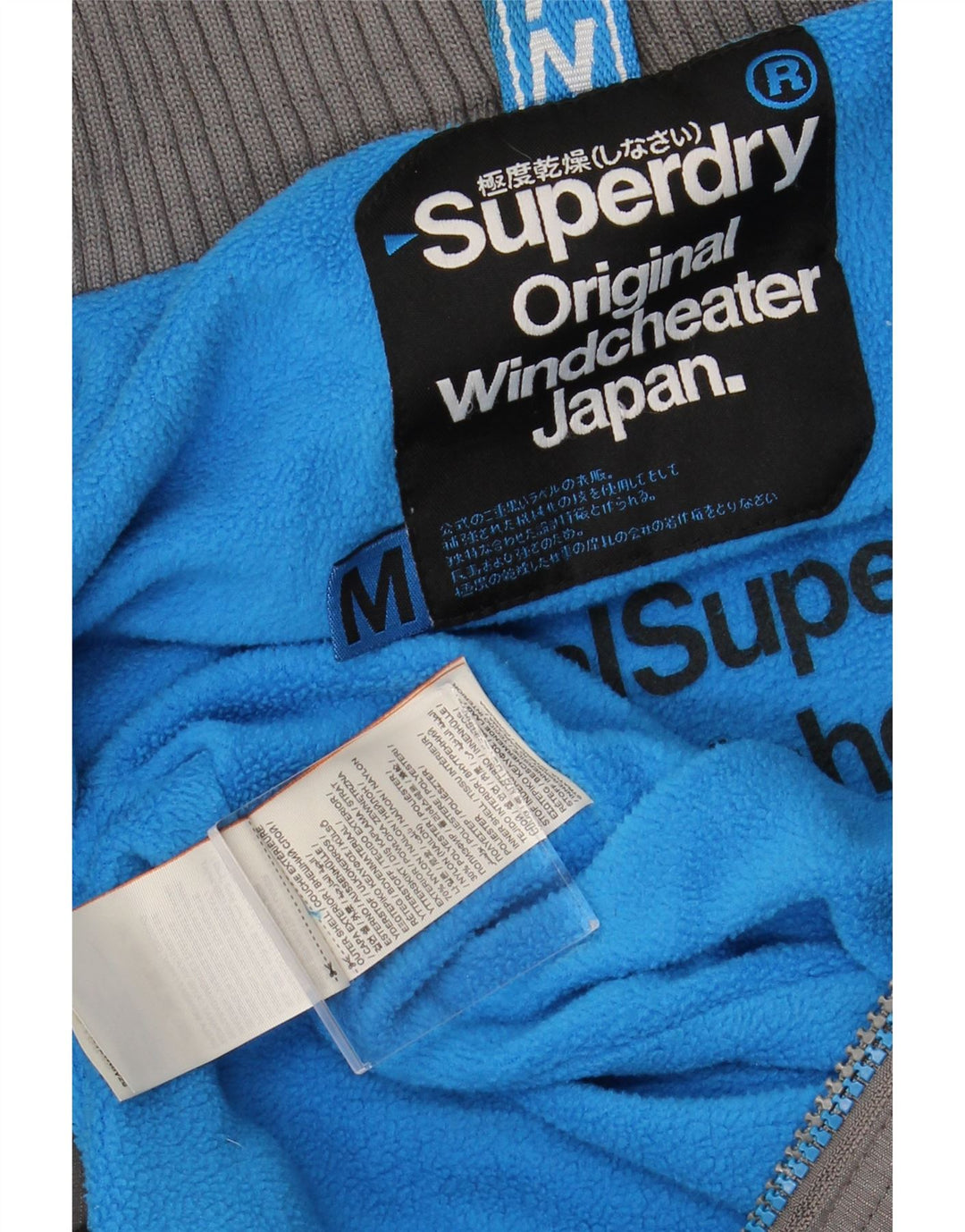 SUPERDRY Muška jakna s vjetrovkom UK 38 srednje sivi najlon