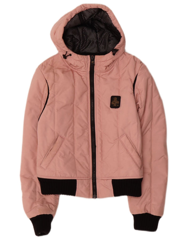 Refrigiwear ženska bomber jakna s kapuljačom UK 12 Srednje ružičasti najlon