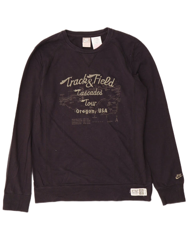 NIKE muška trenirka s grafičkim motivima UK 42/44 veliki crni pamuk