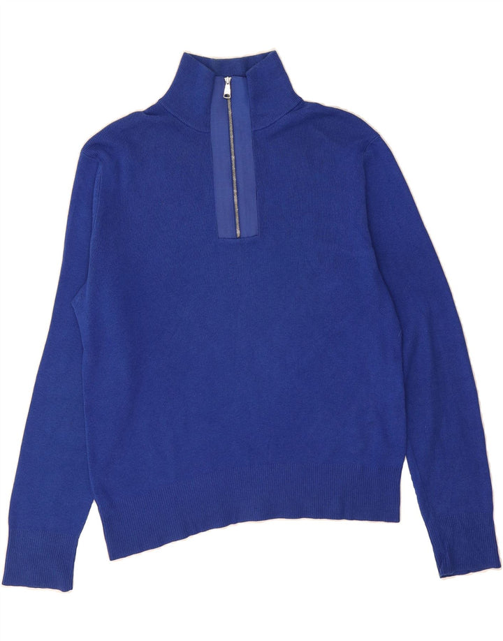BANANA REPUBLIC Mens Zip Neck Jumper Sweater Small Blue Cotton Vintage Banana Republic and Second-Hand Banana Republic from Messina Hembry 
