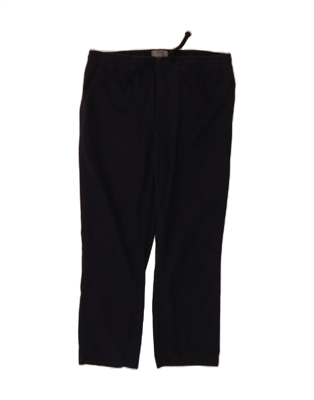 MARKS & SPENCER Mens Regular Chino Trousers W33 L26 Navy Blue Cotton Vintage Marks & Spencer and Second-Hand Marks & Spencer from Messina Hembry 