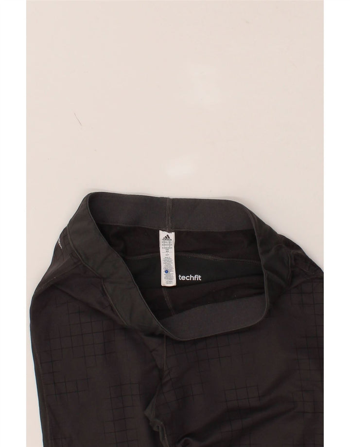 ADIDAS Womens Climawarm Leggings UK 12/14 Medium  Black Check Polyester Vintage Adidas and Second-Hand Adidas from Messina Hembry 