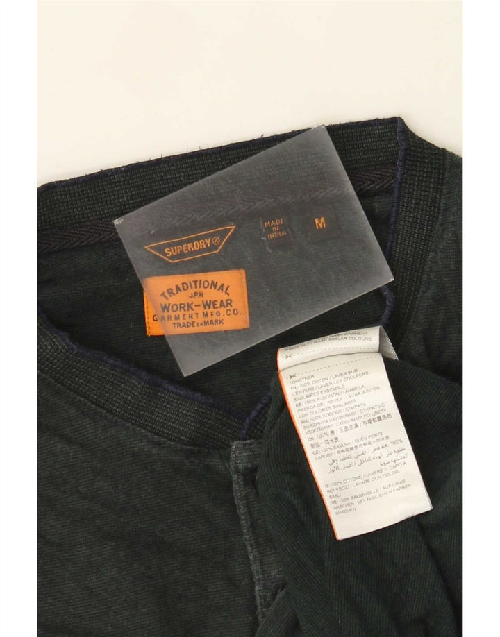 Superdry muška majica dugih rukava srednje zelene pamučne boje