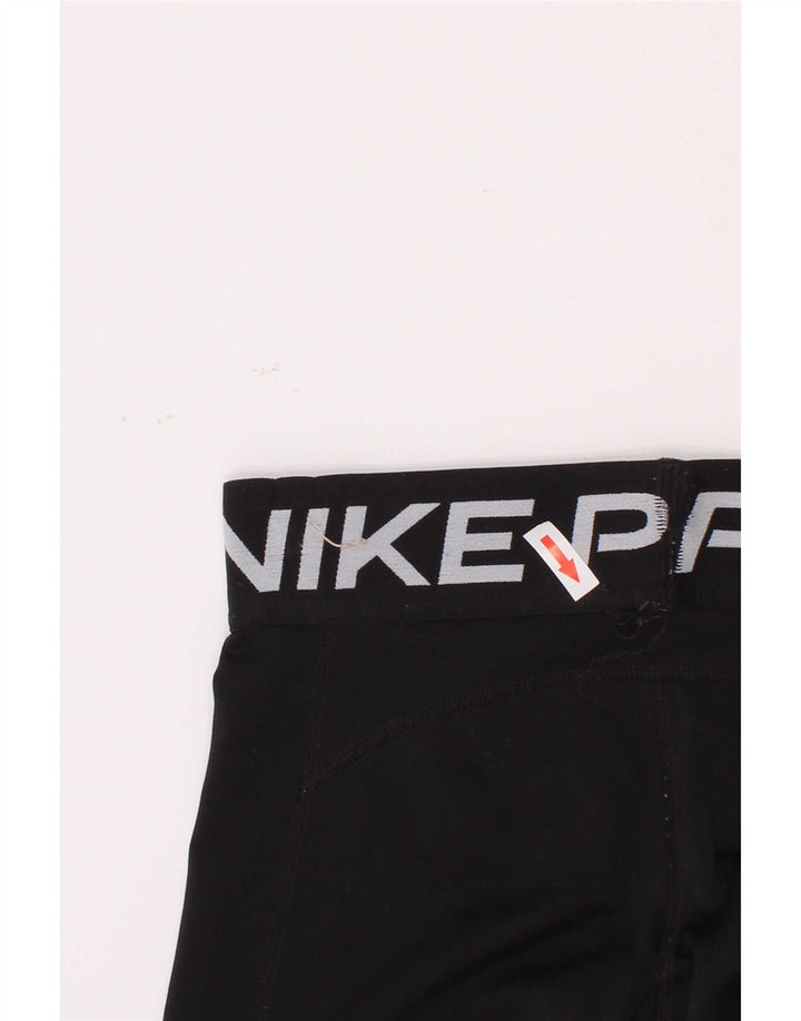 Nike Girls Dri Fit Graphic Leggings 8-9 Years Small Black Poliester