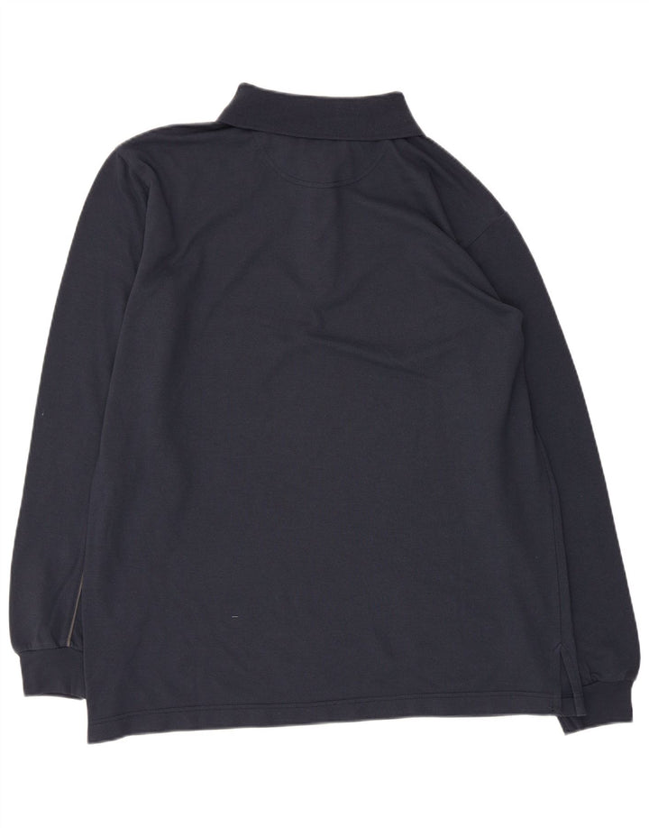 HELLY HANSEN Muška polo majica s dugim rukavima i izrezom, srednje tamnoplavi pamuk