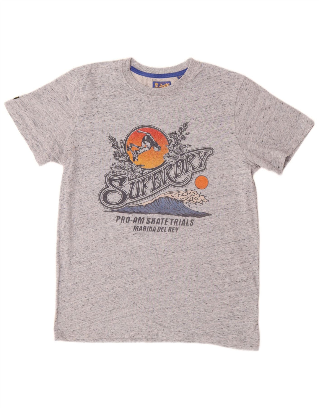 SUPERDRY muška grafička majica kratkih rukava, srednje sivi flekasti pamuk