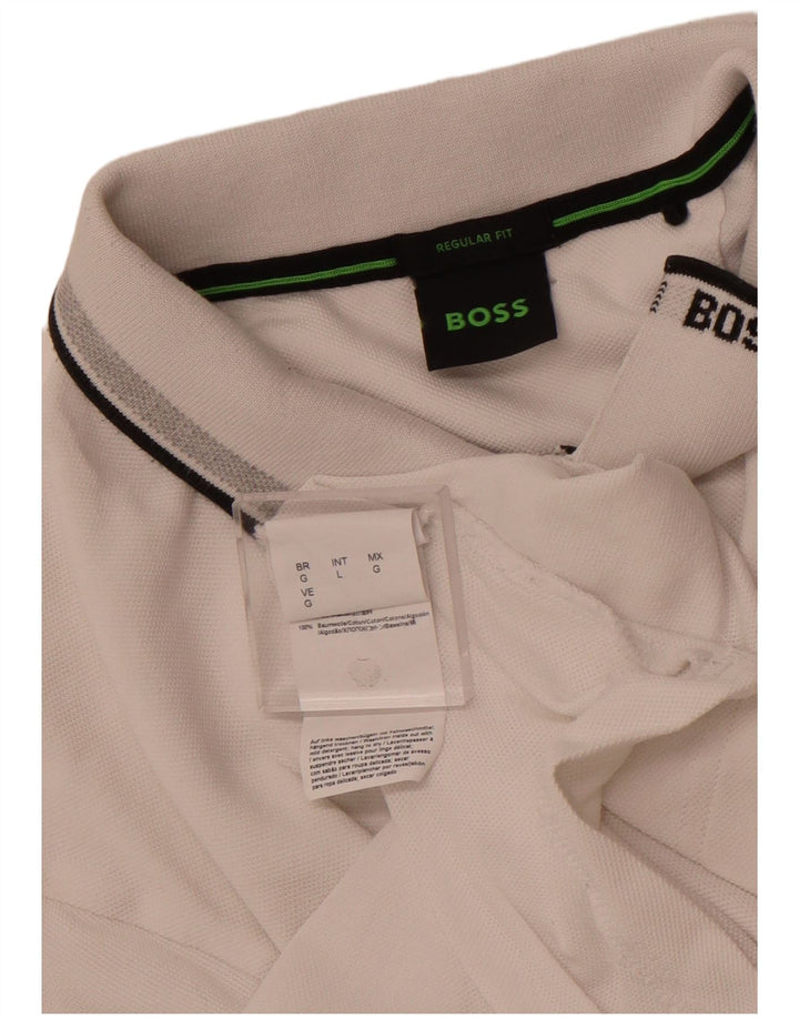 HUGO BOSS Muška polo majica standardnog kroja Velika bijela pamučna majica