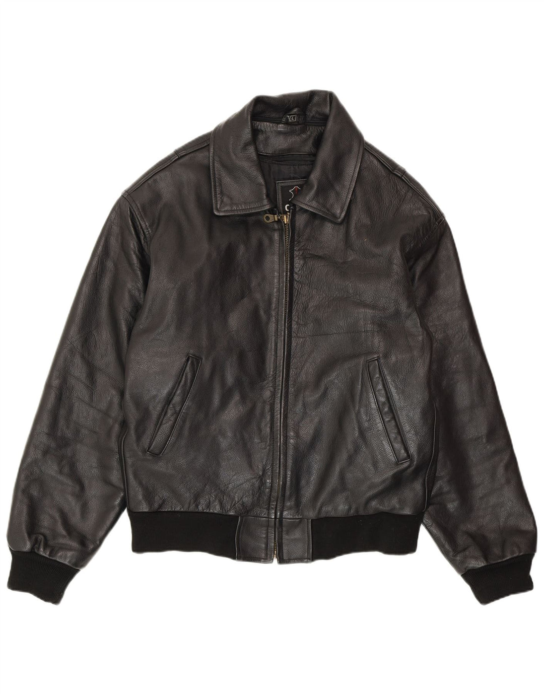 VINTAGE muška kožna jakna UK 40 velika crna koža