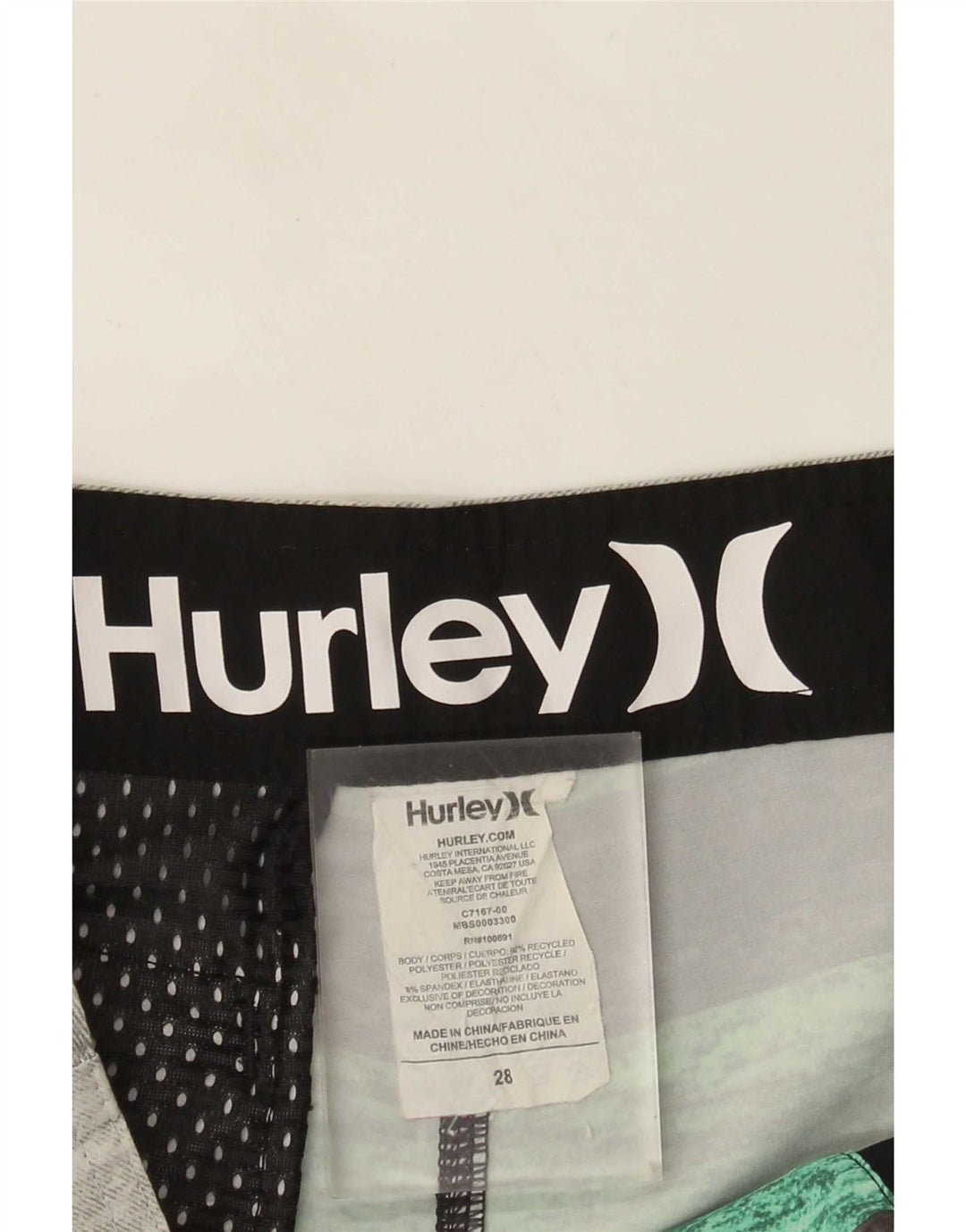 Hurley muške kratke hlače za kupanje male sive pruge od poliestera