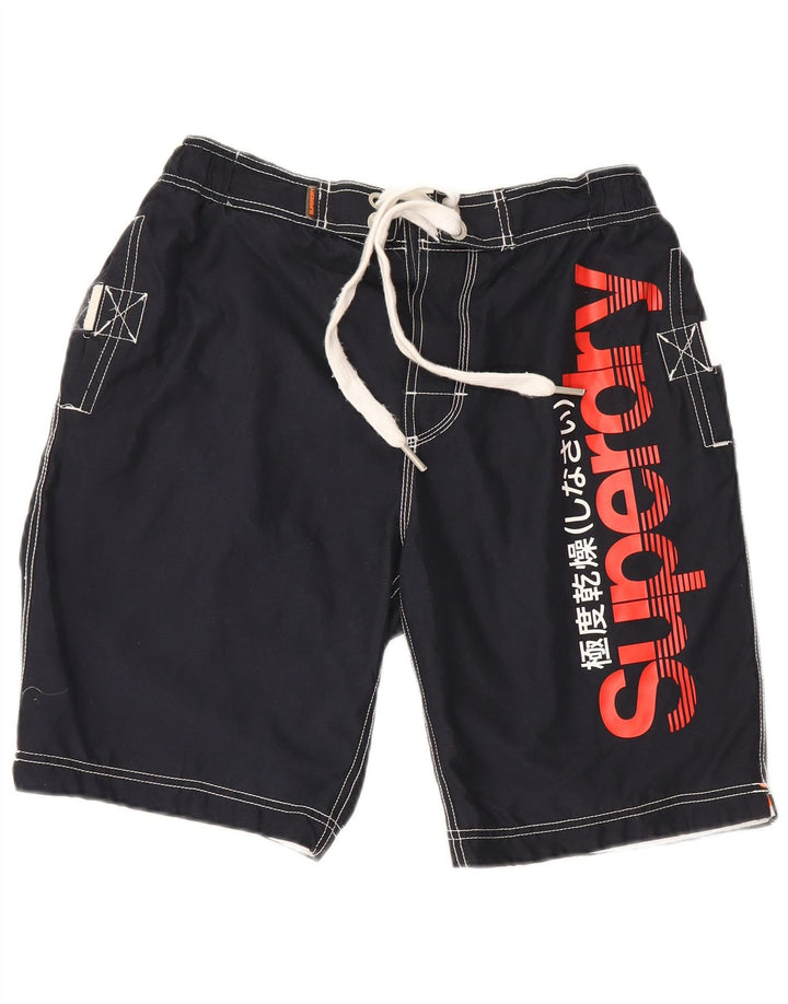 Superdry muške kratke hlače za kupanje Graphic Regular, veliki tamnoplavi poliester