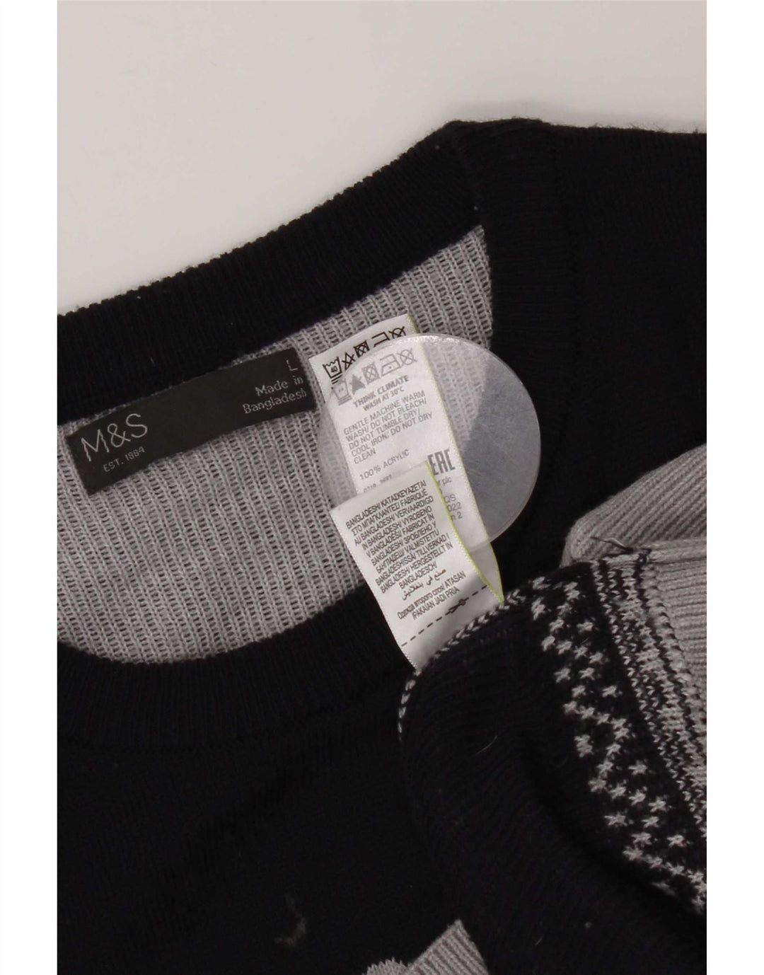 Marks & Spencer muški džemper s okruglim izrezom velikih sivih boja