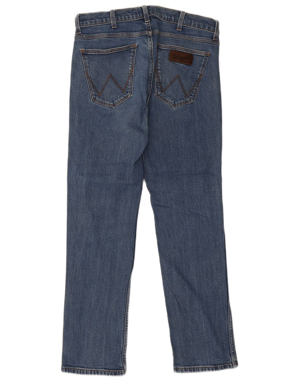 Wrangler muške Greensboro ravne traperice W31 L32 plavi pamuk
