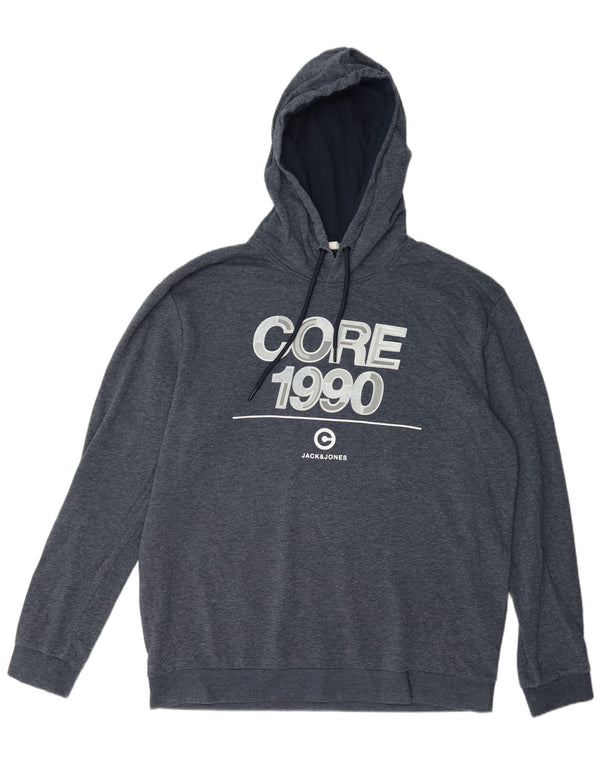 Jack & Jones muška majica s kapuljačom s grafičkim motivima 2XL, plavi pamuk