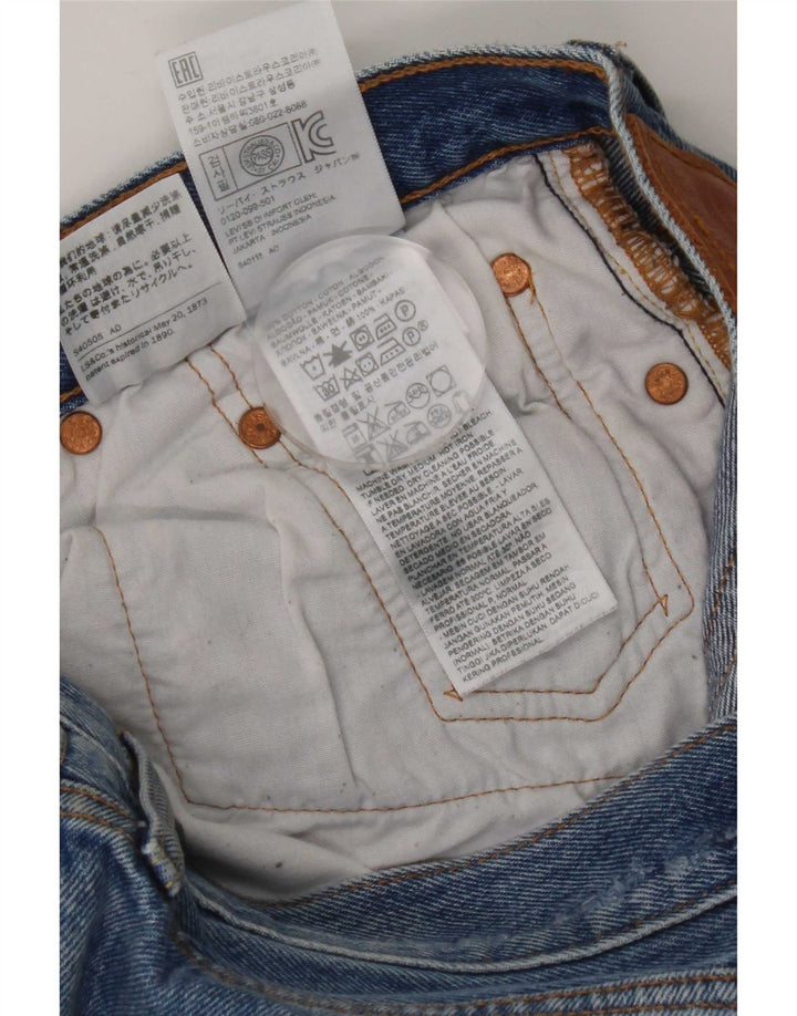 Levi's ženske 501 ravne traperice s oštećenjem W28 L32, plavi pamuk