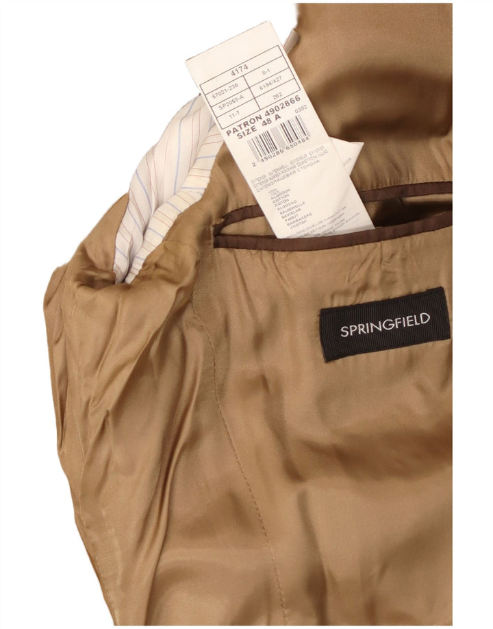 Springfield muška jakna od samta s 3 gumba IT 48 srednje bež pamuk