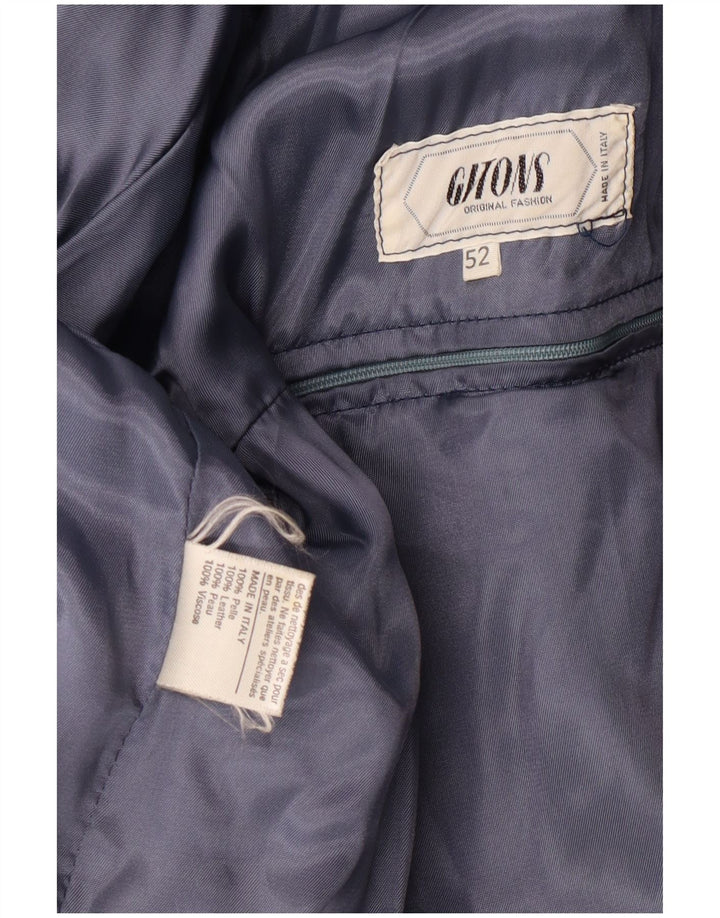 VINTAGE muška vojna kožna jakna IT 52 XL plava koža