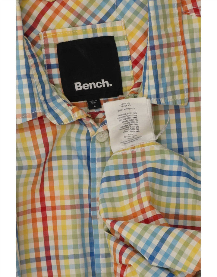 Bench Muška košulja kratkih rukava, pamuk, veliki raznobojni karirani komad