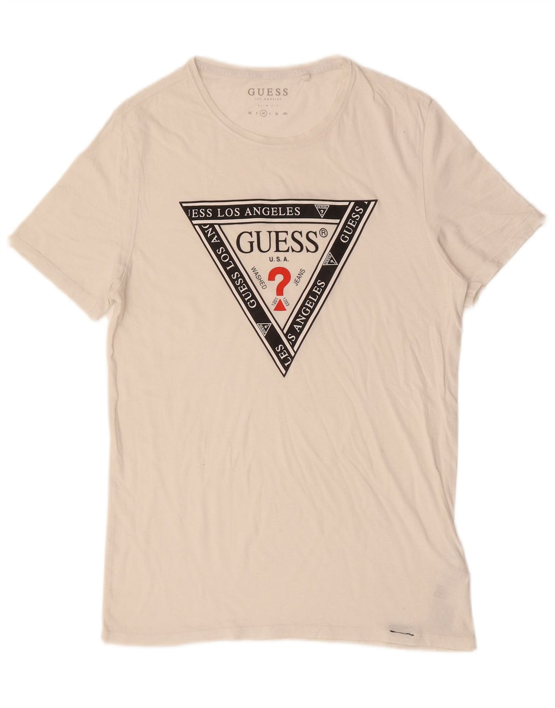 GUESS Muška majica kratkih rukava Slim Fit Graphic T-Shirt srednje boje od bijelog pamuka