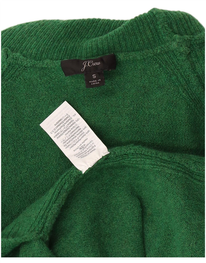 J. Crew Ženski pulover s dugim izrezom UK 10 Mali zeleni najlon