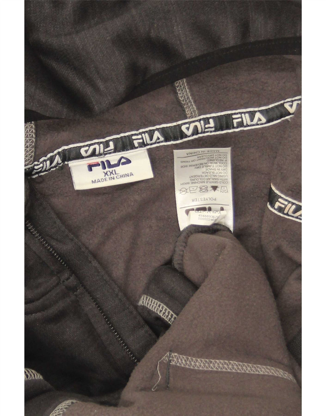 Fila muški pulover s kapuljačom s patentnim zatvaračem 2XL crni poliester