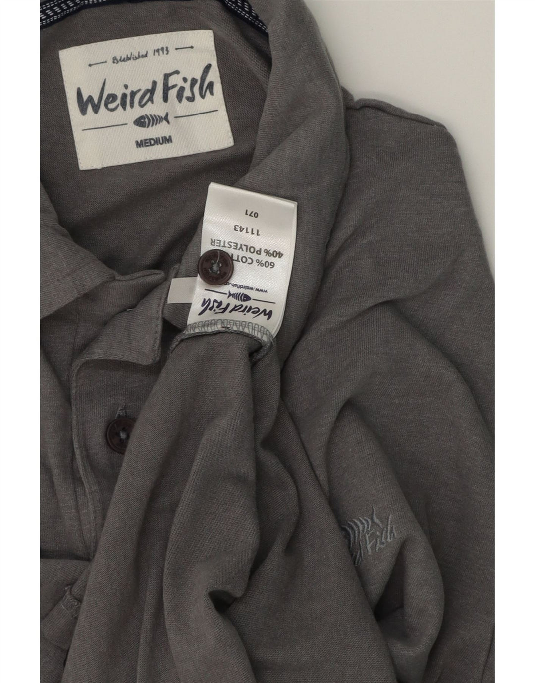 Weird Fish muška polo majica srednje sivi pamuk