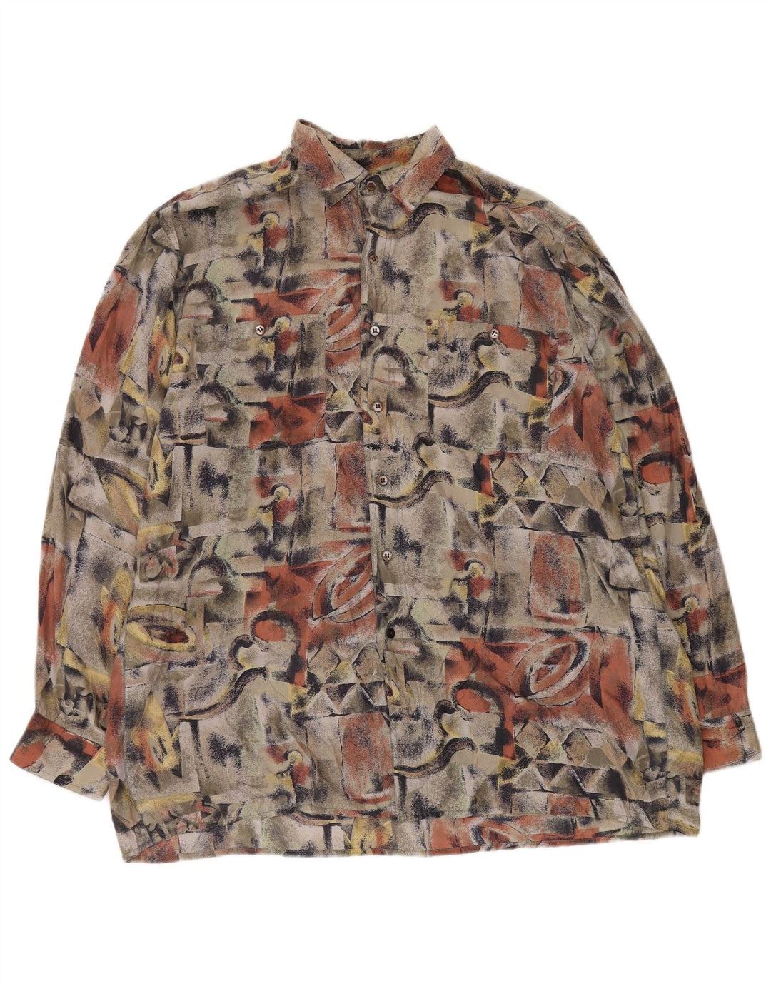 NOVA BRZA muška košulja s apstraktnim uzorkom, veličina 41/42, velika raznobojna svila