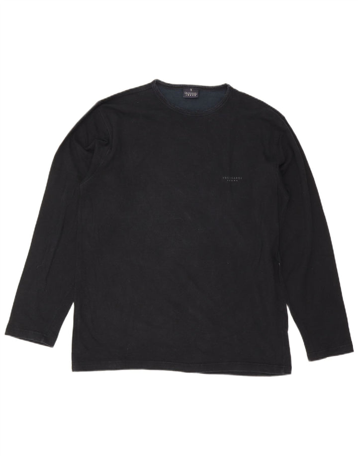 Trussardi Jeans muška majica dugih rukava 2XL crna viskoza
