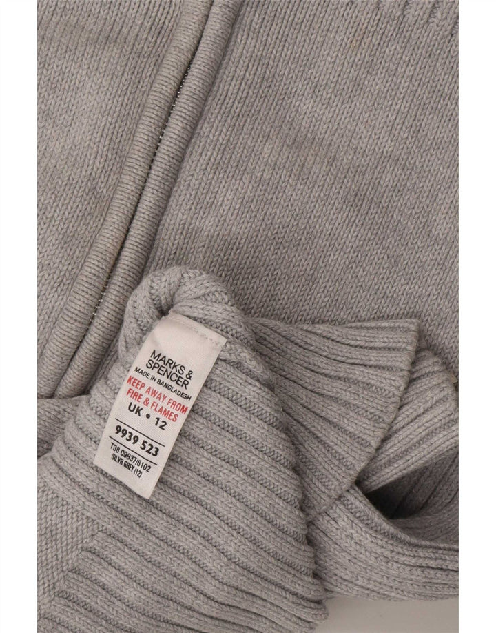Marks & Spencer ženski džemper s punim patentnim zatvaračem UK 12 srednje sivi pamuk