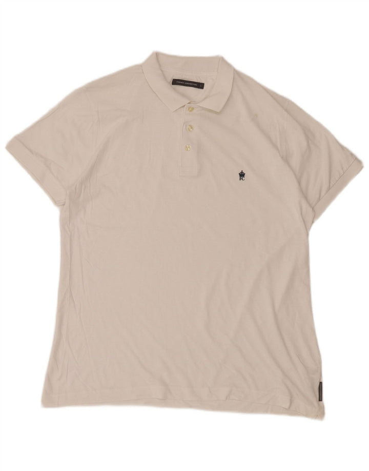 French Connection muška polo majica Large Off White Pamuk