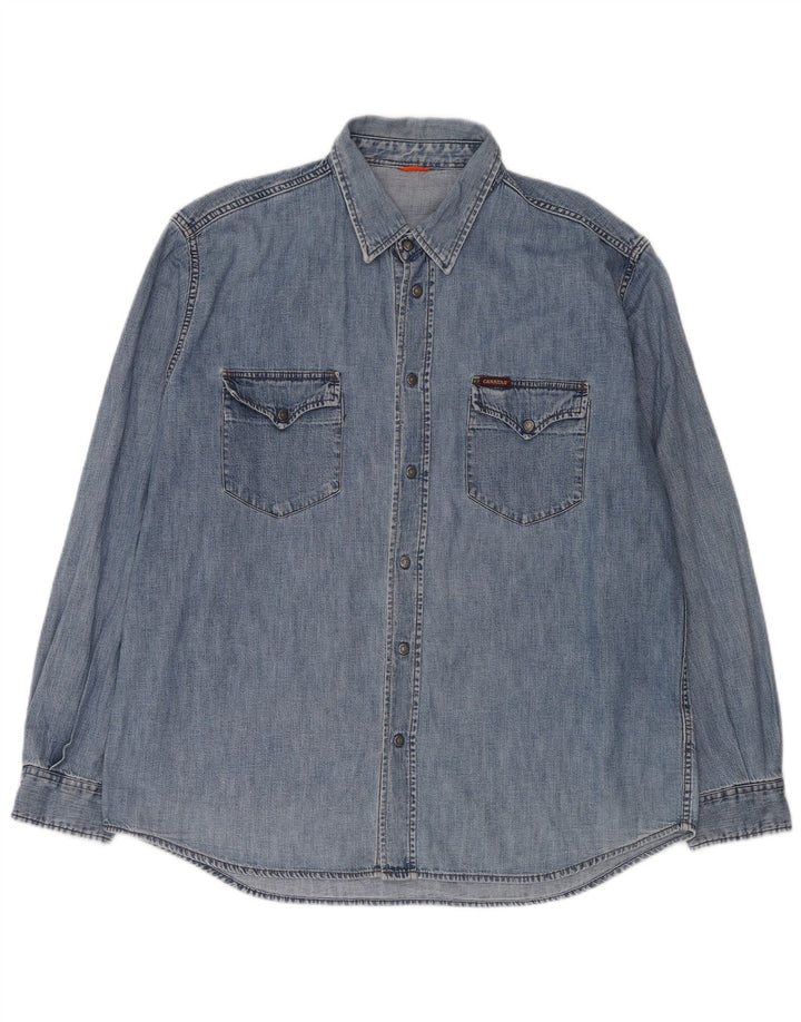 Carrera muška western traper košulja 2XL plava pamučna klasična