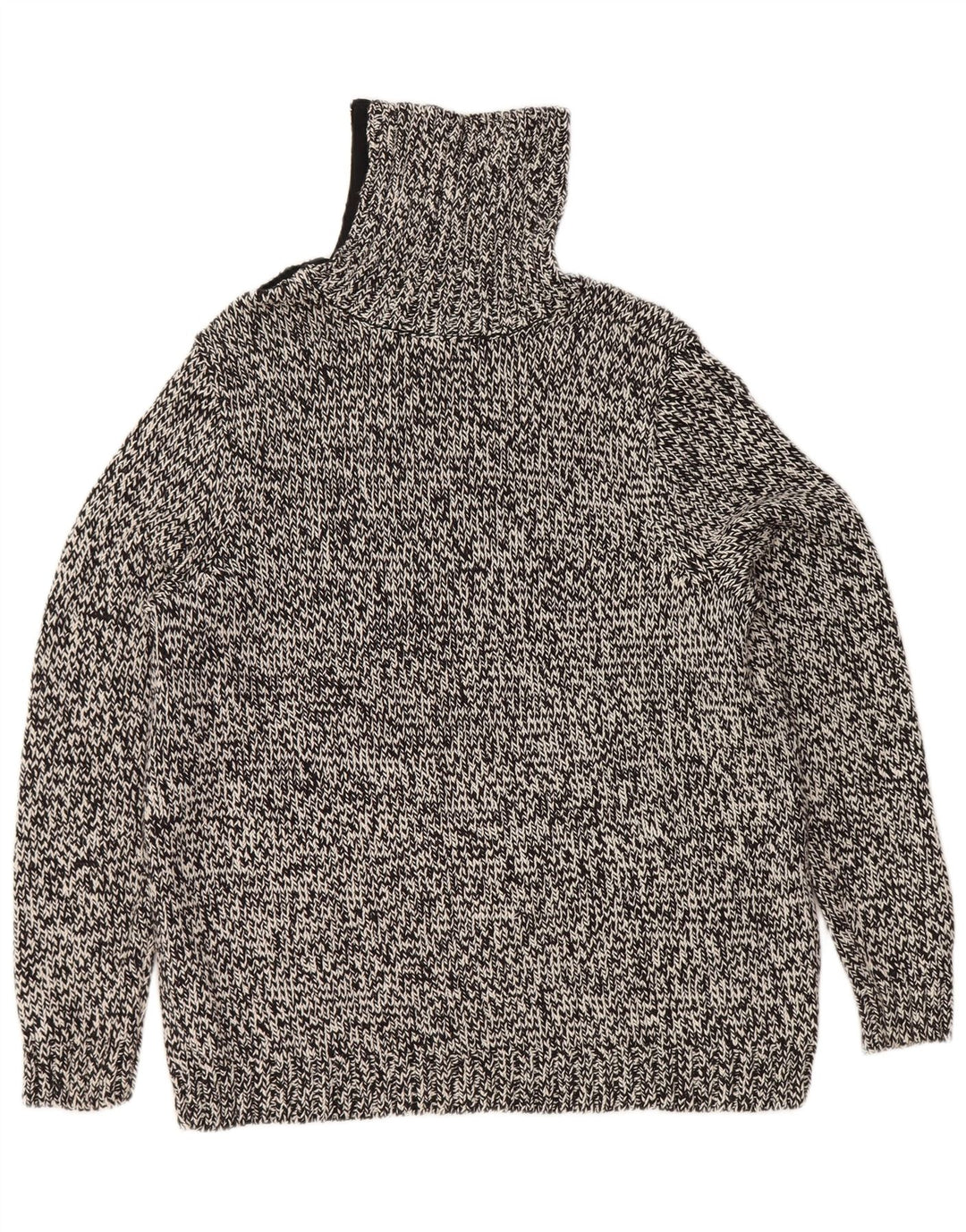 Chaps ženski pulover s rol izrezom UK 18 XL crni flekasti pamuk