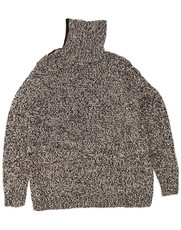 Chaps ženski pulover s rol izrezom UK 18 XL crni flekasti pamuk