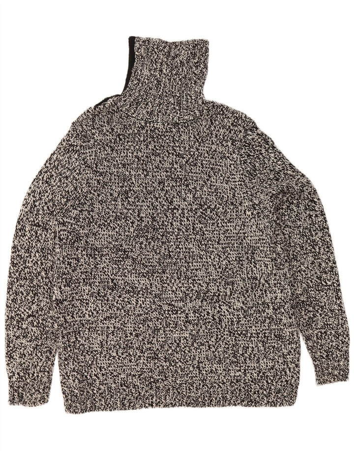 Chaps ženski pulover s rol izrezom UK 18 XL crni flekasti pamuk