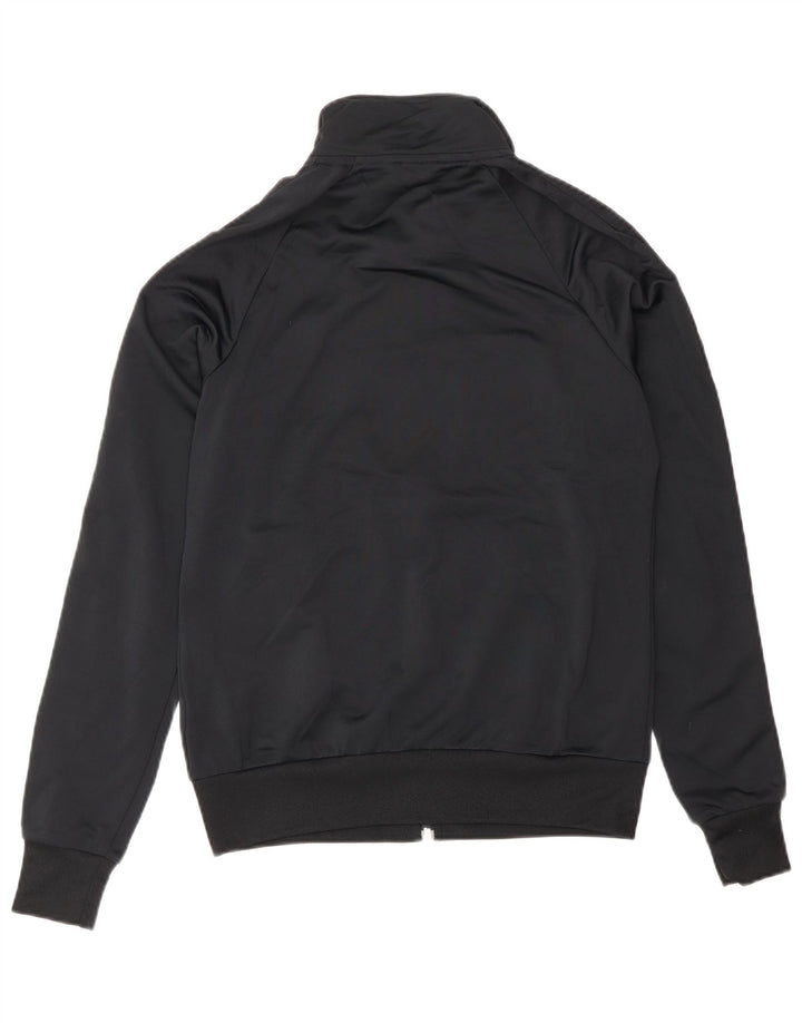 NIKE Womens Graphic Tracksuit Top Jacket UK 14 Medium Black Polyester