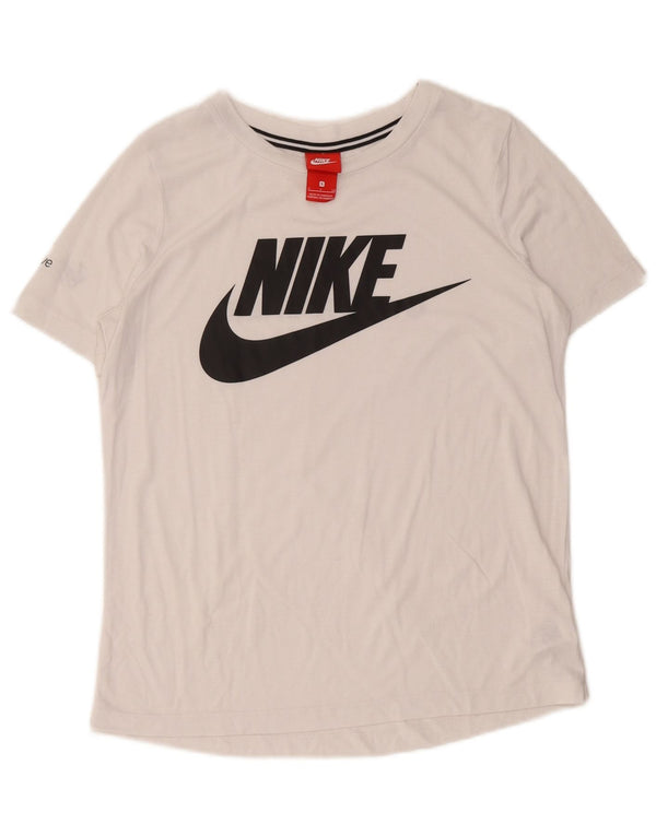 Nike Ženska grafička majica kratkih rukava UK 10 Mali bijeli poliester