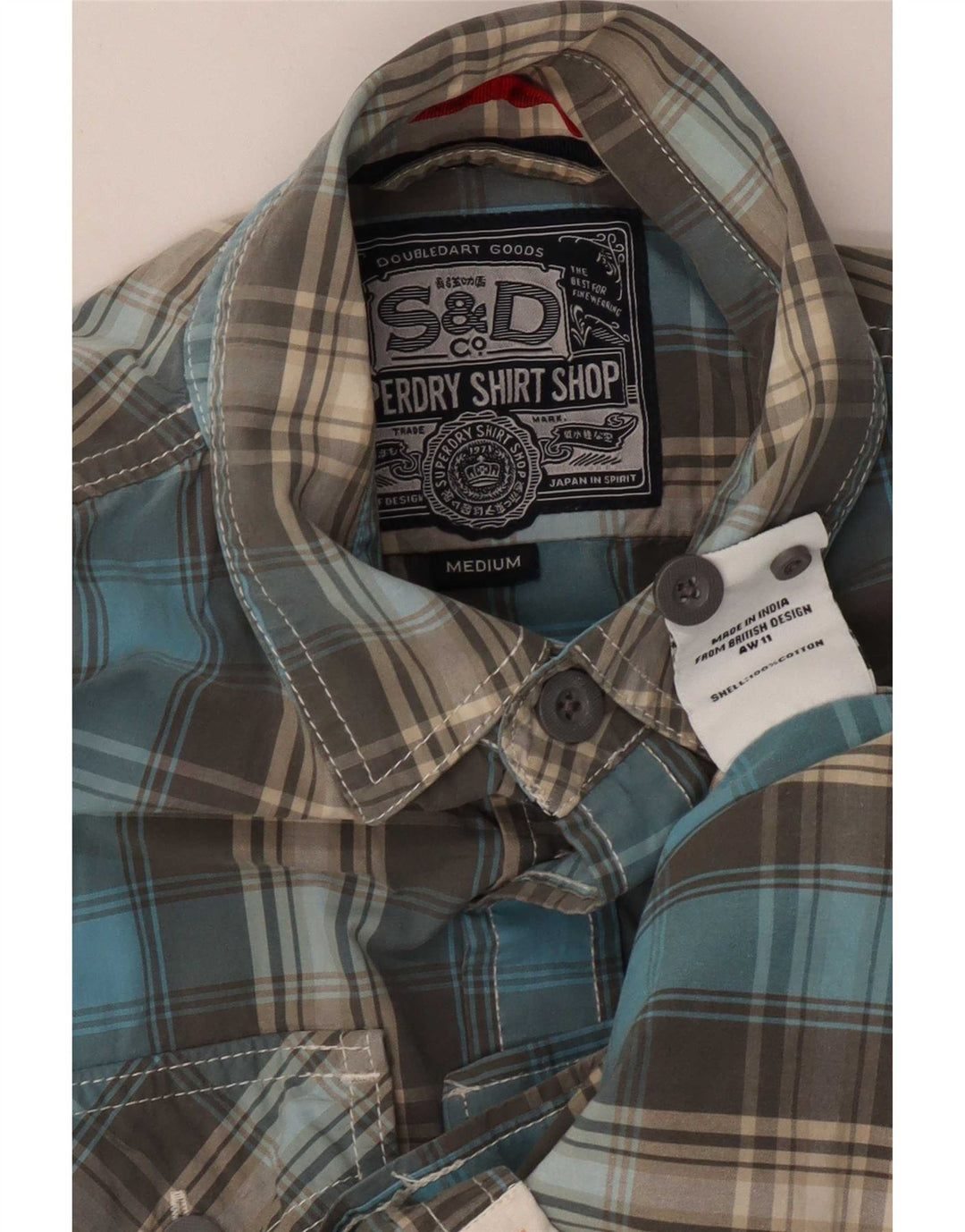 Superdry muška košulja Srednje plavi karirani pamuk
