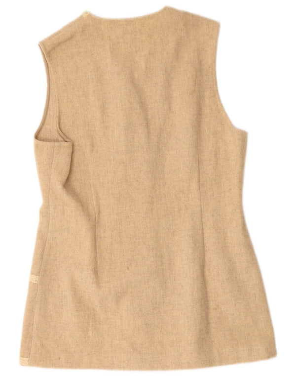 Vintage ženski prsluk UK 14 Medium Beige Wool