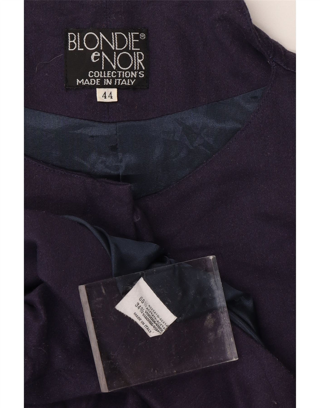 VINTAGE ženska bomber jakna IT 44 Srednje tamnoplavi acetat