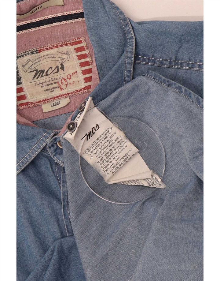 Marlboro Classics Muška traper košulja Large Blue Cotton