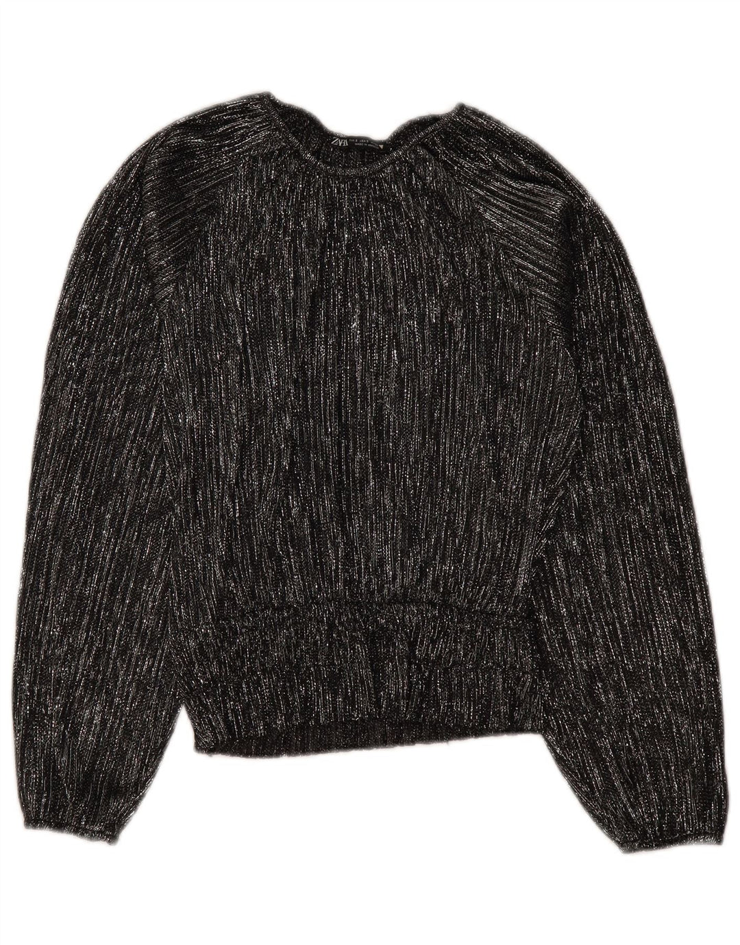 ZARA ženski gornji dio bluze prekomjernih dugih rukava UK 10 na male crne pruge