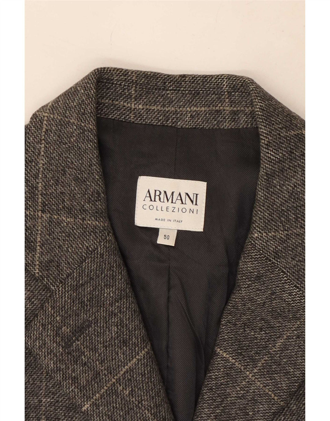 Armani Collezioni Ženska jakna sa 3 gumba IT 50 XL Siva karirana vuna