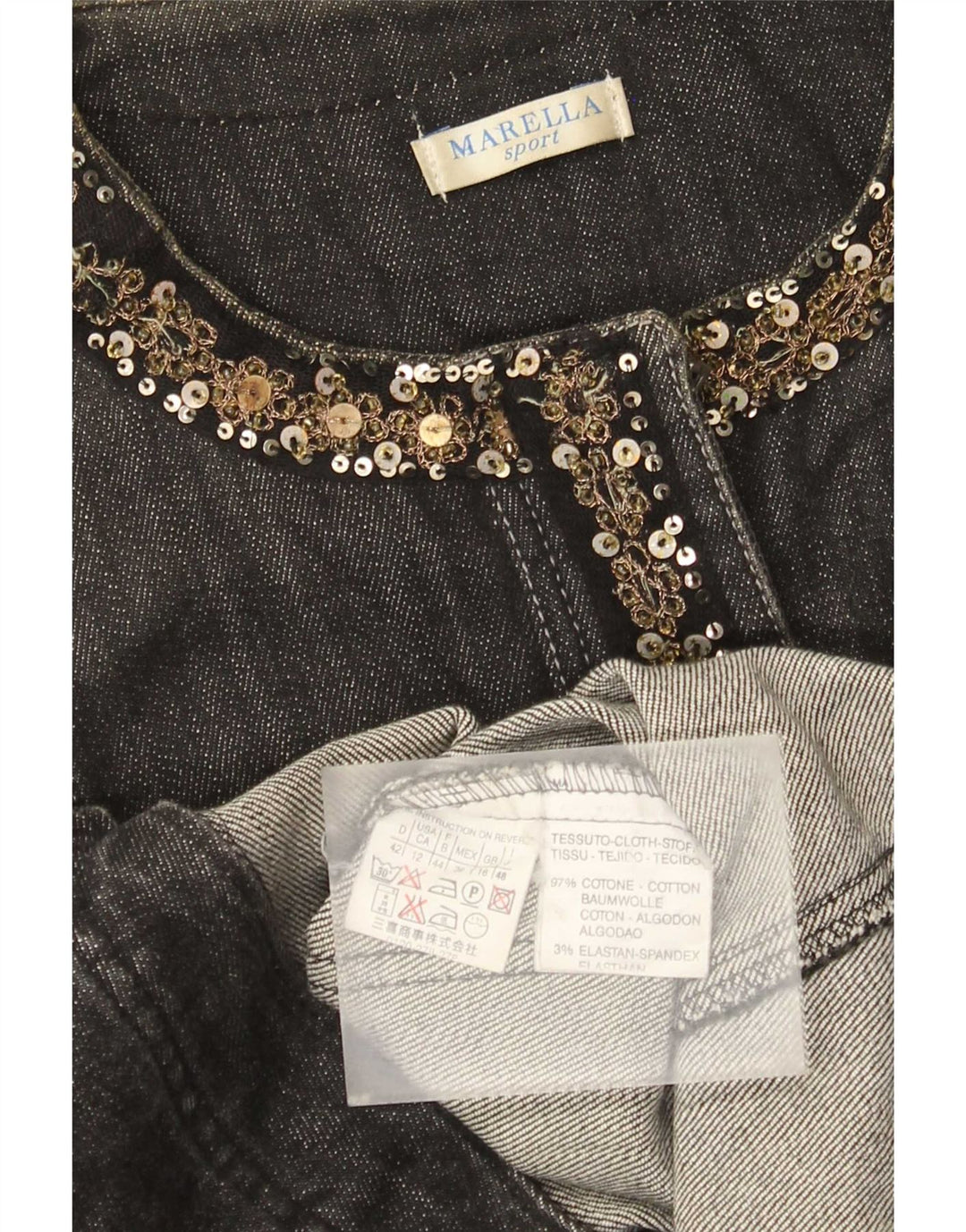 Ženska traper jakna Marella UK 16 Large Grey Cotton
