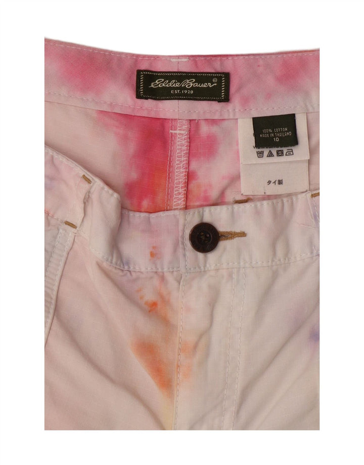 EDDIE BAUER Womens Cargo Shorts US 10 Large W32  Multicoloured Tie Dye